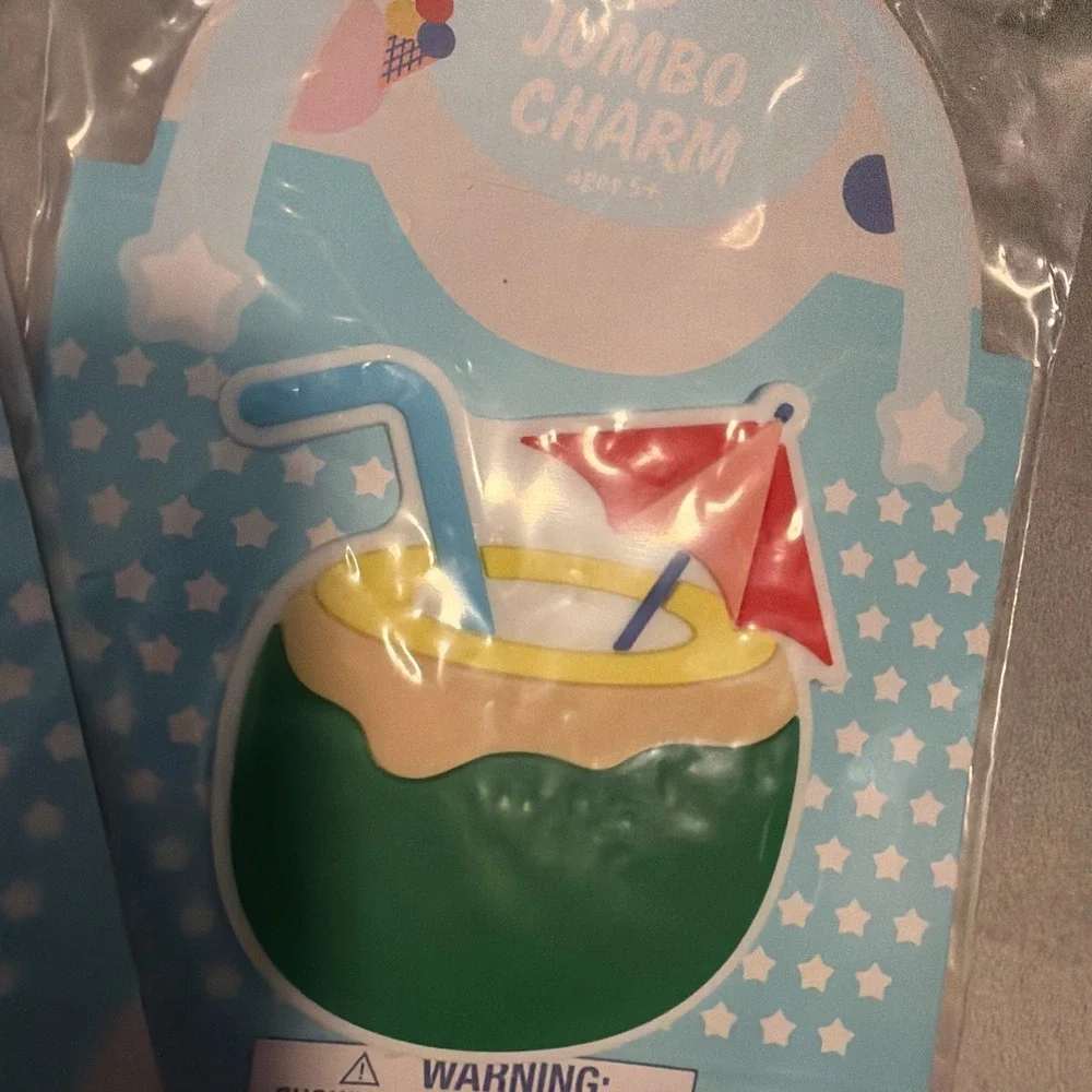 4 Jumbo Charms for Bogg Tote Bags - Sandal, Sun, Drink & Beach Life Set of 4
